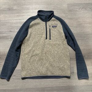 Patagonia Gray and Blue Better Sweater Fleece Quarter Zip Pullover Small